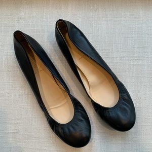 J. Crew Cece Leather Flats - Black - Made in Italy